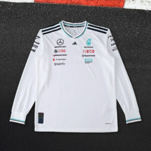 2025 Mercedes AMG F1 driver t-shirt Long sleeve White