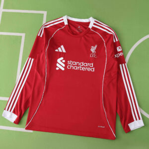 25/26 Liverpool Home Jersey Fan Version Long Sleeved