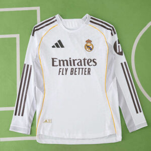 25/26 Real Madrid Home Jersey Player Version Long Sleeved