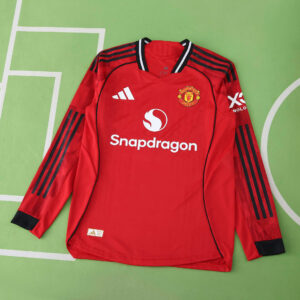 25/26 Manchester United Home Jersey Player Version Long Sleeved